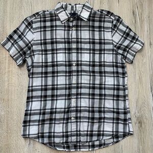 Gap Slim Fit Plaid Short Sleeve Button Up Tee Sz Large